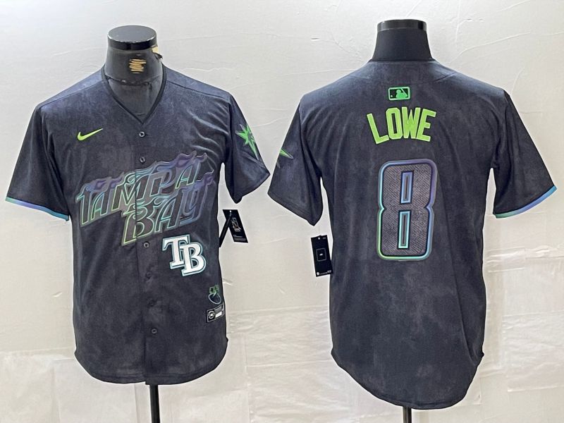 Men Tampa Bay Rays #8 Lowe Nike MLB Limited City Connect Black 2024 Jersey style 5->tampa bay rays->MLB Jersey